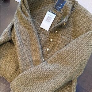 Mango Women’s Olive Textured Button Blazer